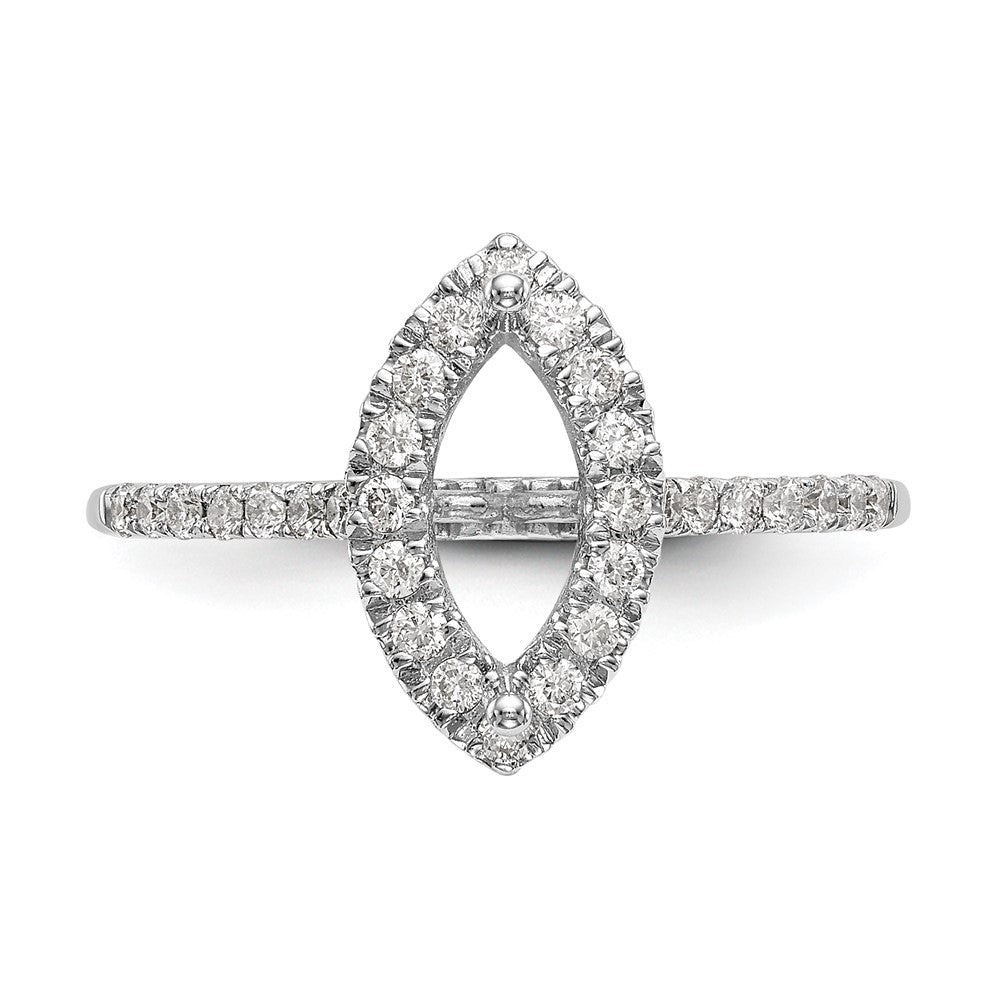 14k White Gold Halo (Holds 1 carat (10x5mm) Marquise Center) 1/4 carat Diamond Semi-mount Engagement Ring