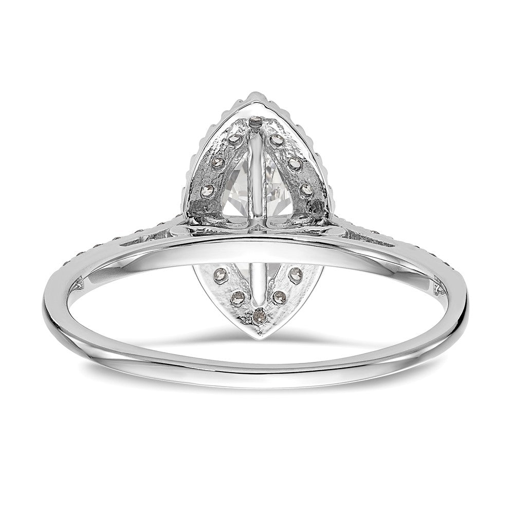 14k White Gold Halo (Holds 1 carat (10x5mm) Marquise Center) 1/4 carat Diamond Semi-mount Engagement Ring