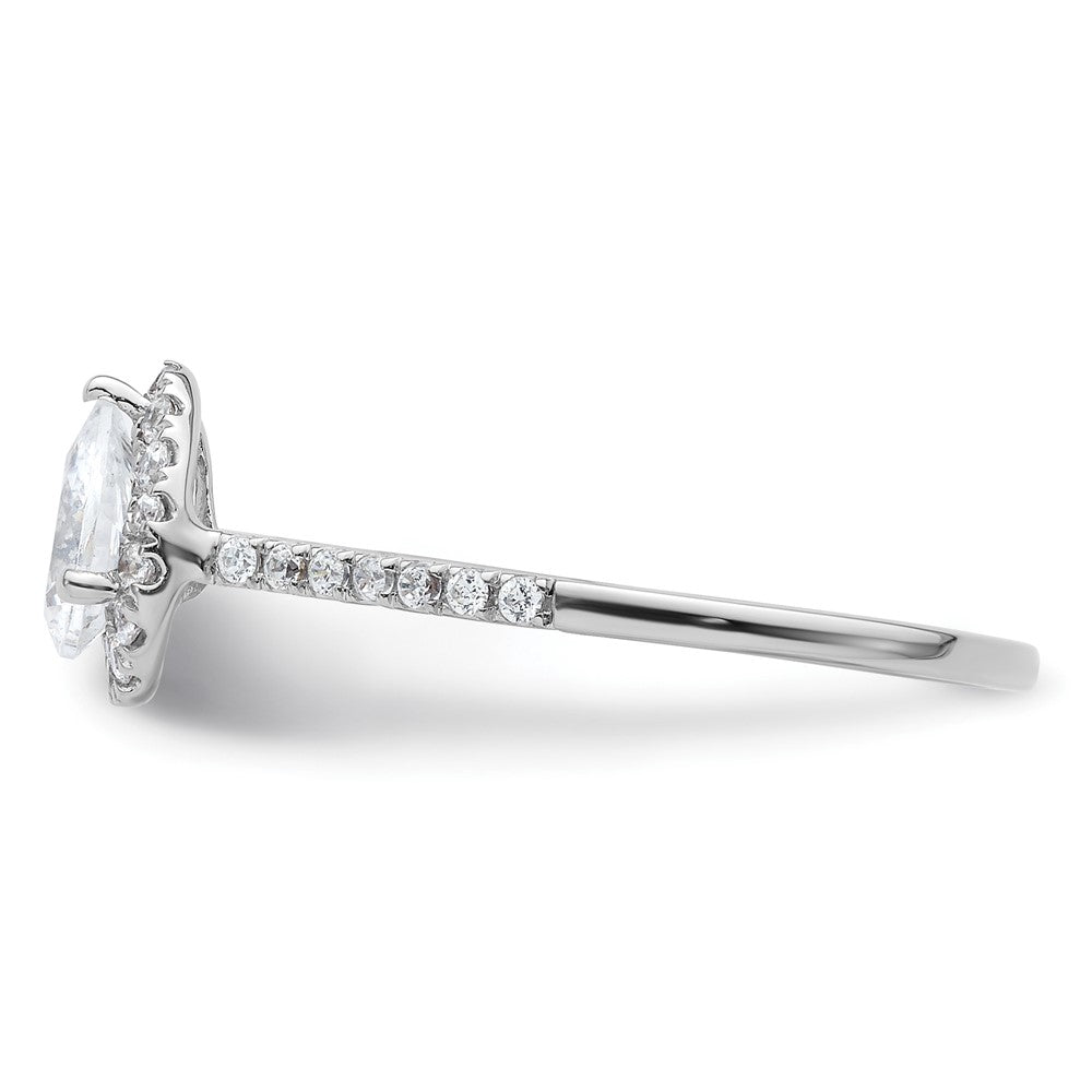 14k White Gold Halo (Holds 3/4 carat (7x5mm) Pear Center) 1/4 carat Diamond Semi-mount Engagement Ring