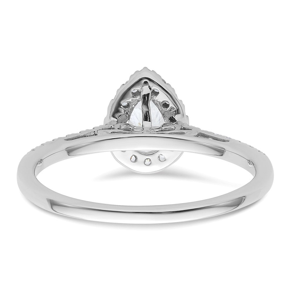 14k White Gold Halo (Holds 3/4 carat (7x5mm) Pear Center) 1/4 carat Diamond Semi-mount Engagement Ring