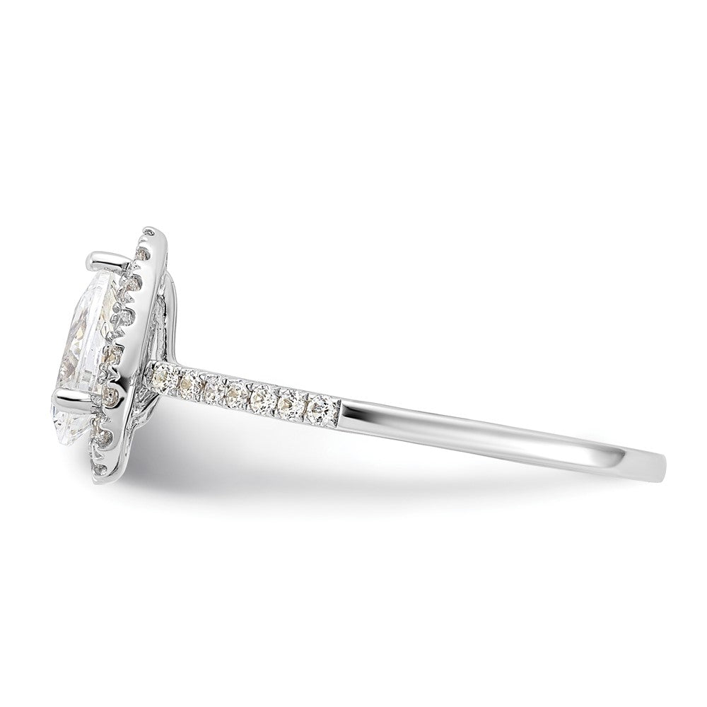 14k White Gold Halo (Holds 1 carat (8x5mm) Pear Center) 1/3 carat Diamond Semi-mount Engagement Ring