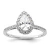 14k White Gold Halo (Holds 1 carat (8x5mm) Pear Center) 1/3 carat Diamond Semi-mount Engagement Ring