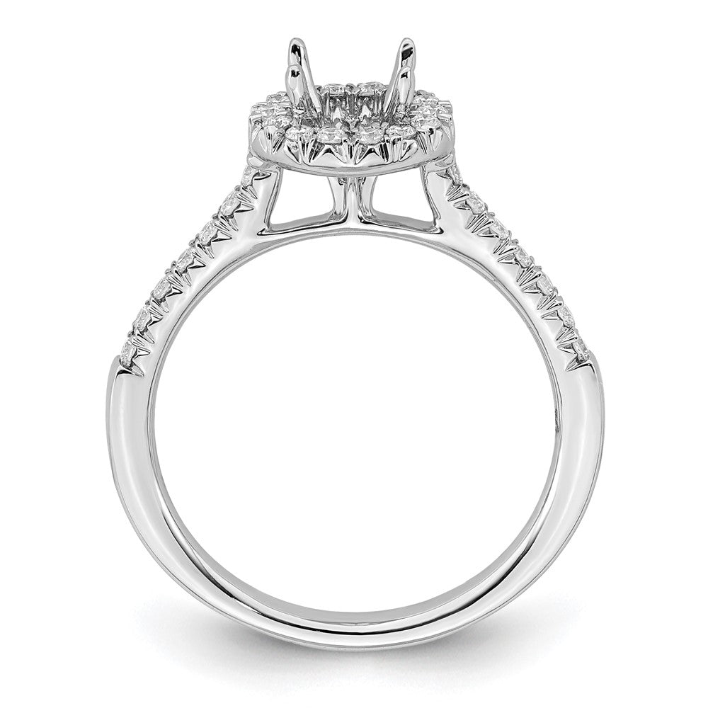 True Origin 14K White Gold 1/4 carat Lab Grown Diamond VS+ F+ Semi-Mount Round Halo Engagement Ring
