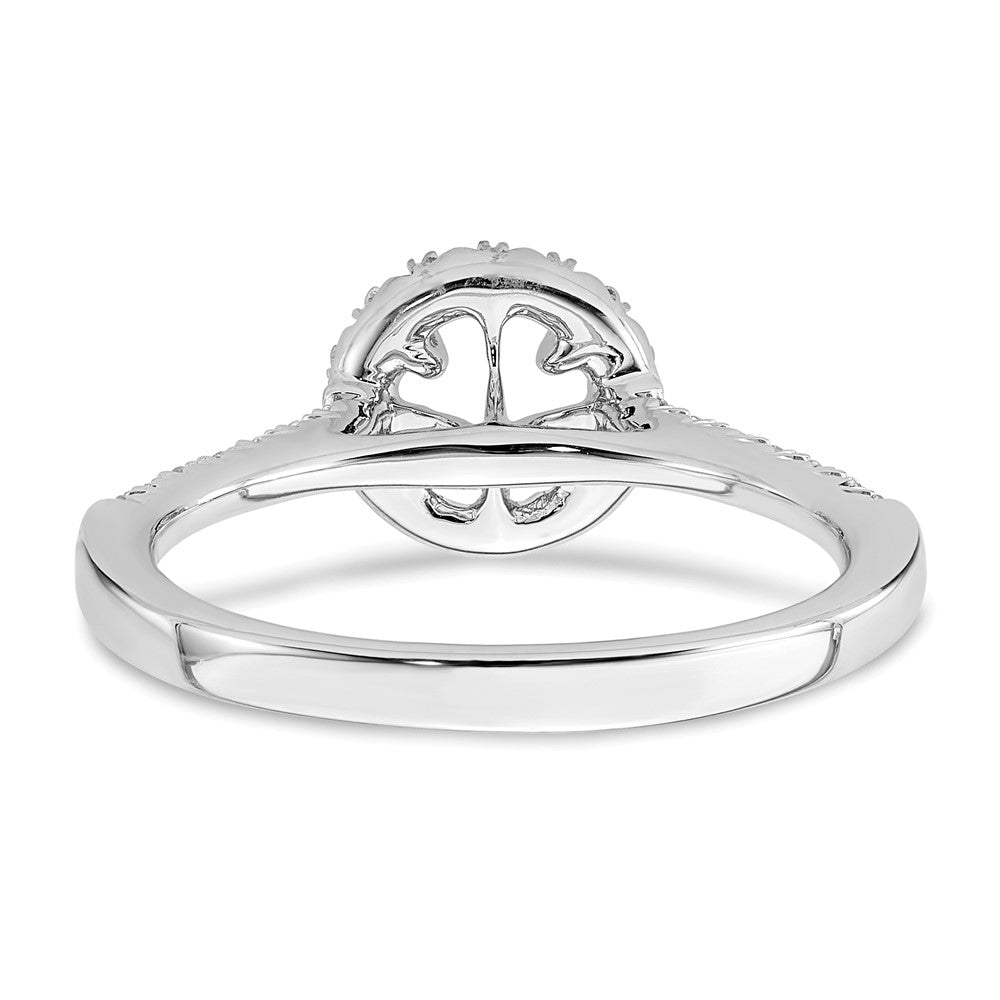True Origin 14K White Gold 1/4 carat Lab Grown Diamond VS+ F+ Semi-Mount Round Halo Engagement Ring