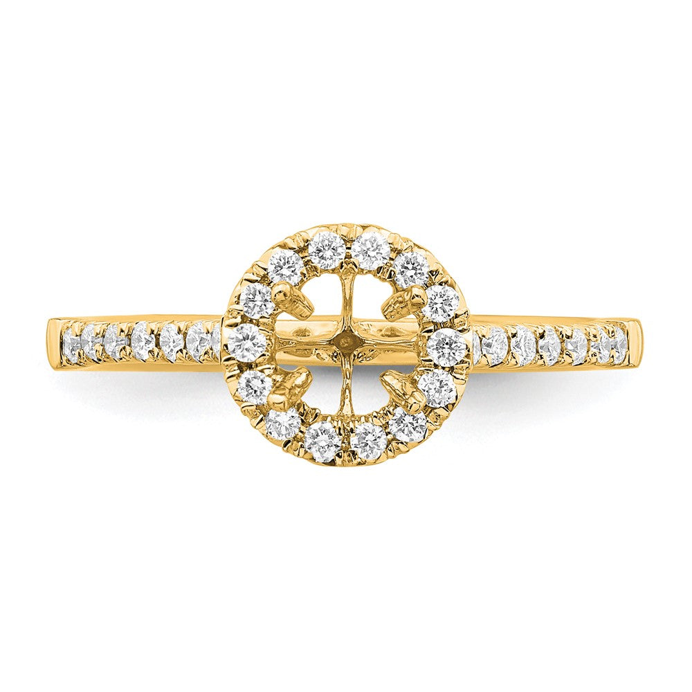 14k 3/4 carat Lab Grown Diamond VS/SI+ G+ Round Complete Size 6 Halo Engagement Ring