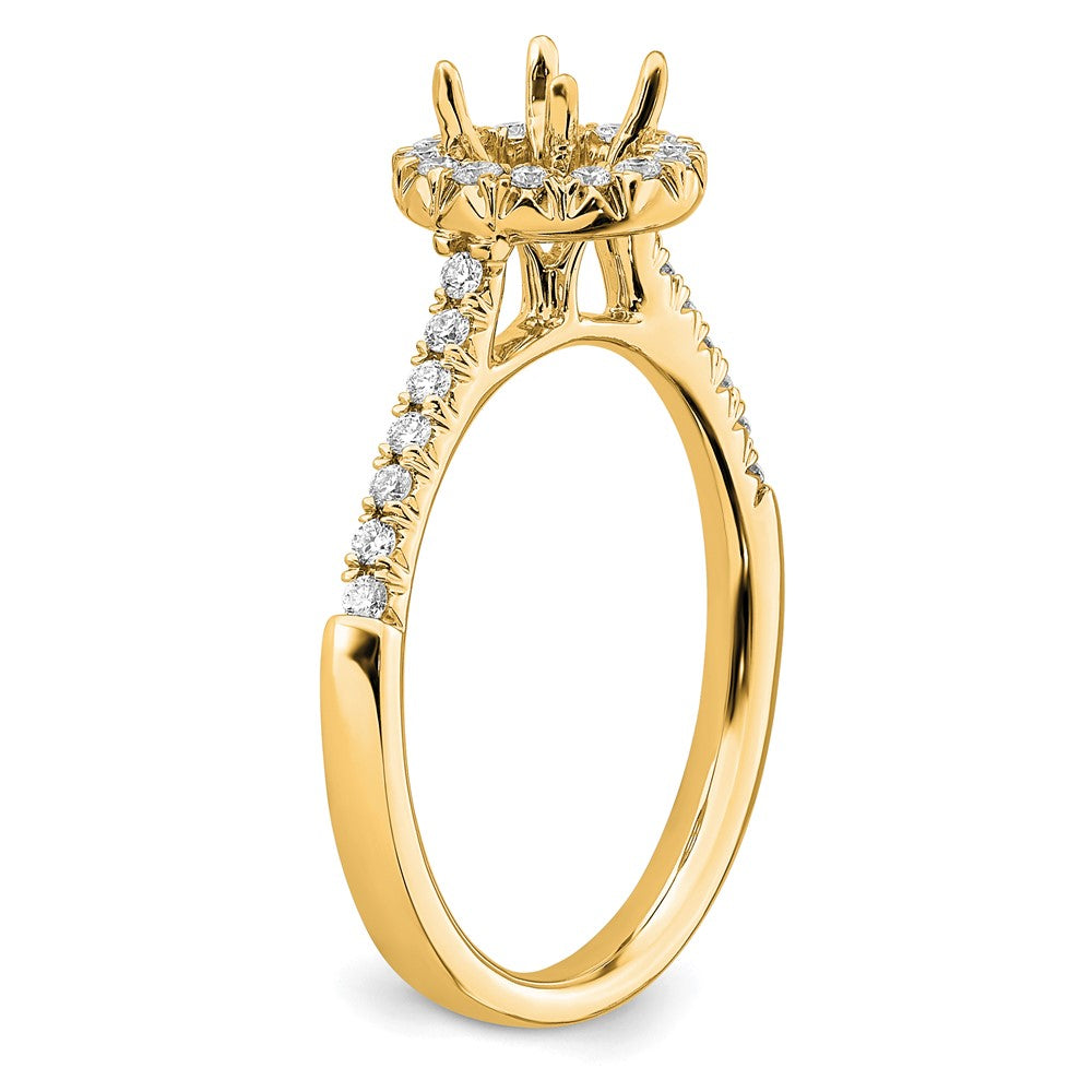 14k 3/4 carat Lab Grown Diamond VS/SI+ G+ Round Complete Size 6 Halo Engagement Ring