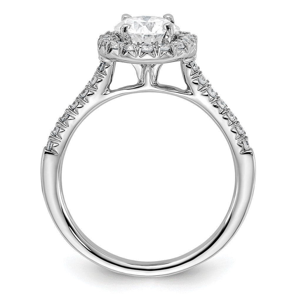 True Origin 14K White Gold 1/3 carat Lab Grown Diamond VS+ F+ Semi-Mount Round Halo Engagement Ring