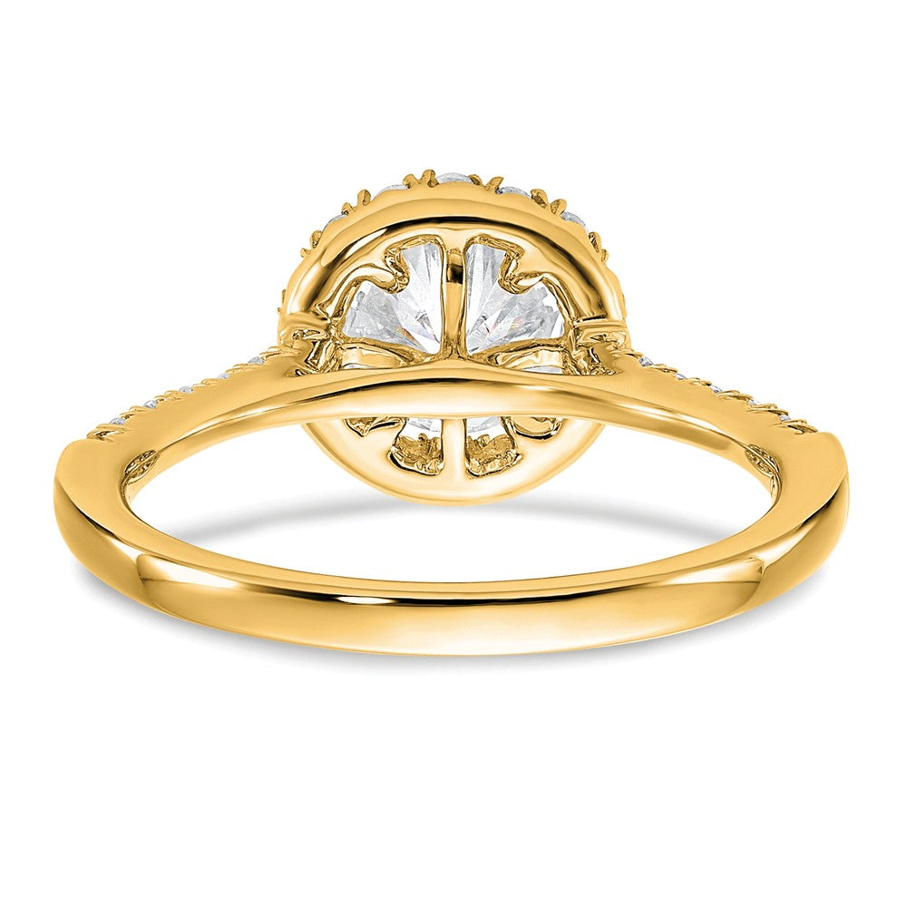 14k Round Halo Diamond Semi-mount Engagement Ring