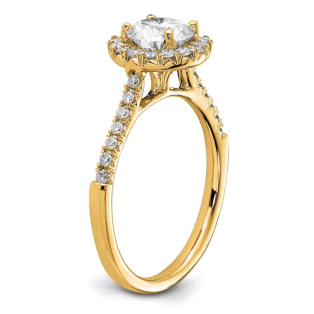 14k Round Halo Diamond Semi-mount Engagement Ring