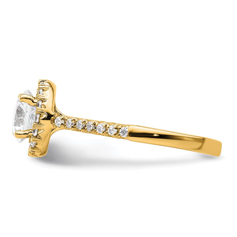 14k Round Halo Diamond Semi-mount Engagement Ring