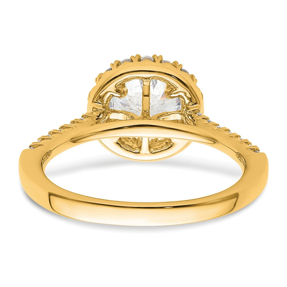 14k Round Halo Diamond Semi-mount Engagement Ring