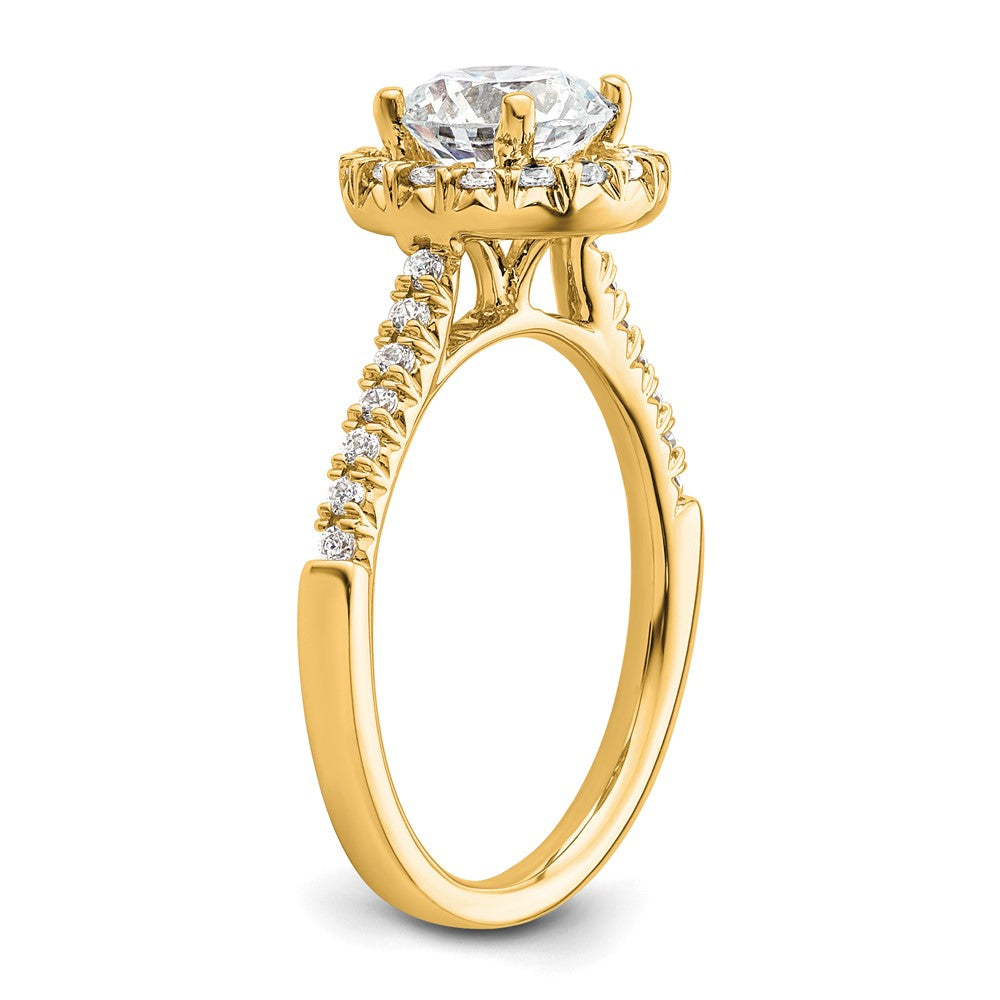 14k Round Halo Diamond Semi-mount Engagement Ring