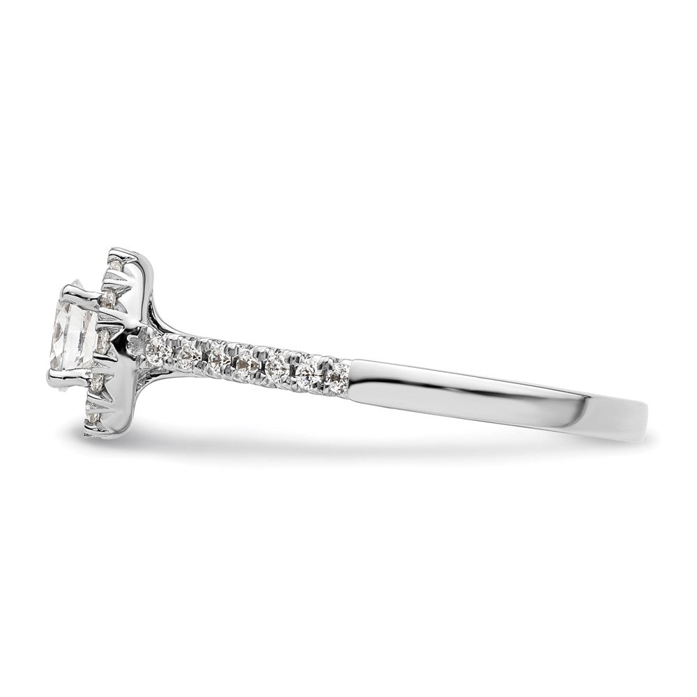 14k White Gold Halo (Holds 1/3 carat (5x4mm) Oval Center) 1/4 carat Diamond Semi-mount Engagement Ring