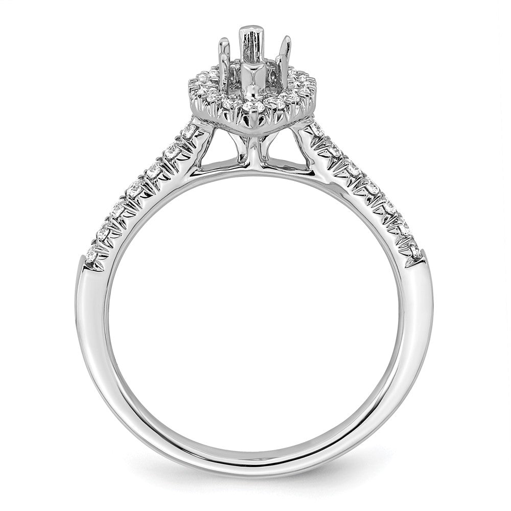 True Origin 14K White Gold 1/3 carat Lab Grown Diamond VS+ F+ Semi-Mount Marquise Halo Engagement Ring