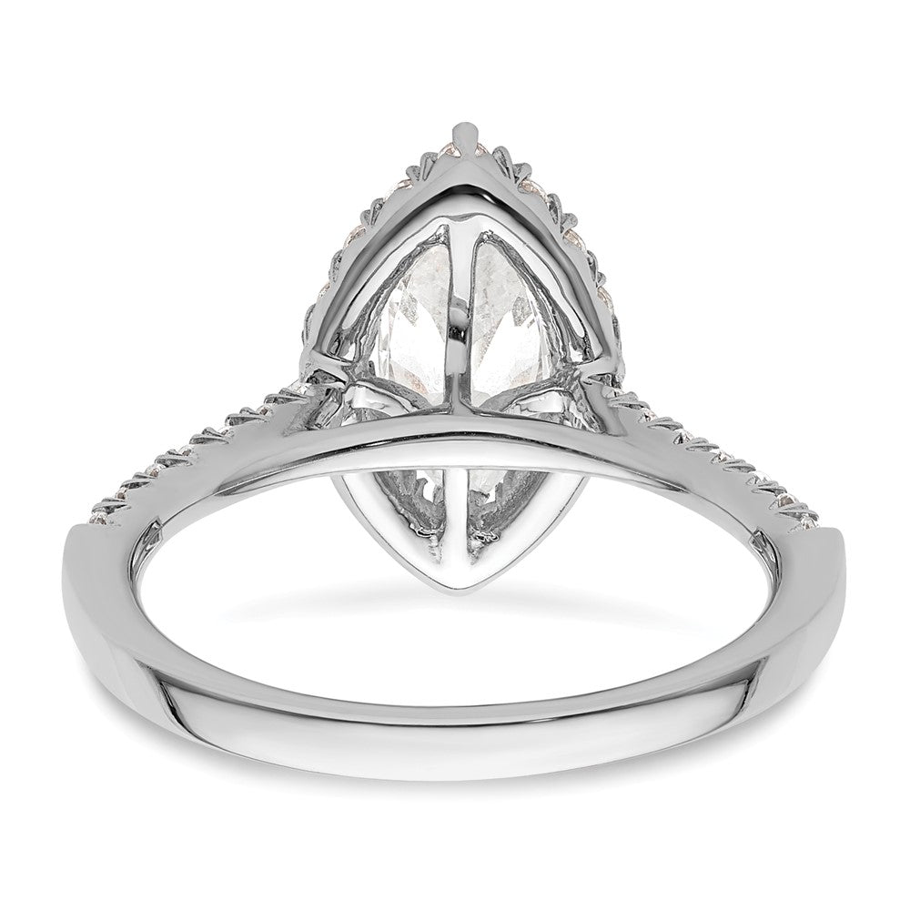 14k White Gold Halo (Holds 1.25 carat (10.3x5.3mm) Marquise Center) 1/2 carat Diamond Semi-mount Engagement Ring