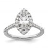 14k White Gold Halo (Holds 1.25 carat (10.3x5.3mm) Marquise Center) 1/2 carat Diamond Semi-mount Engagement Ring