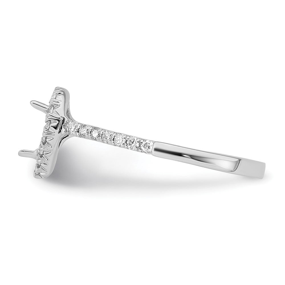 True Origin 14K White Gold 1/3 carat Lab Grown Diamond VS+ F+ Semi-Mount Pear Halo Engagement Ring