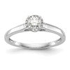 14K White Gold Halo (Holds 1/5 carat (3.5mm) Round Center) 1/20 carat Diamond Semi-Mount Engagement Ring