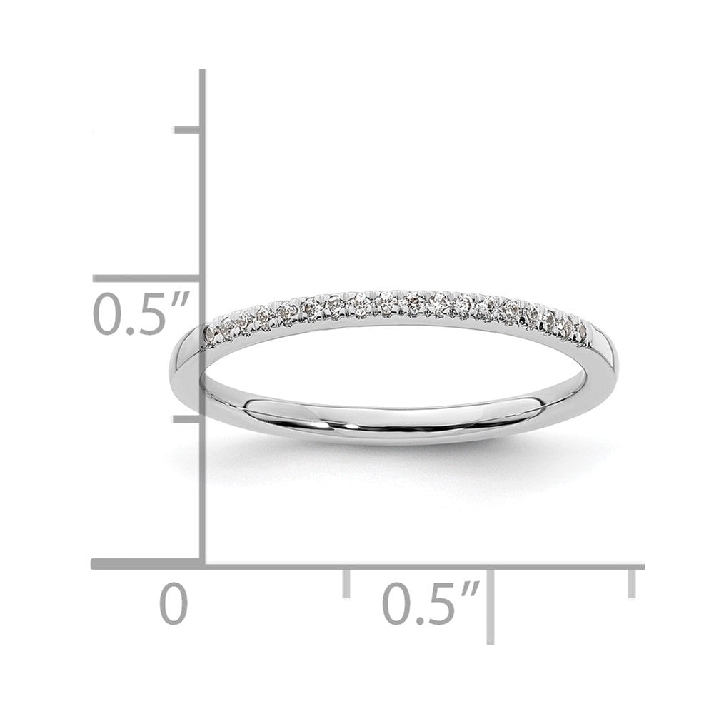 14k White Gold 1/10 carat Diamond Complete Wedding Band
