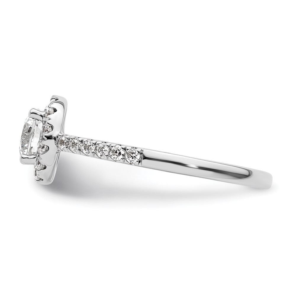 14K White Gold Halo (Holds 3/4 carat (5.8mm) Round Center) 3/8 carat Diamond Semi-Mount Engagement Ring