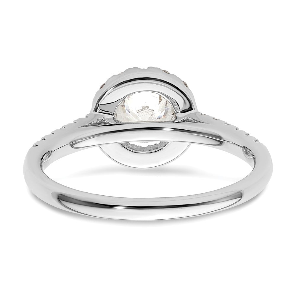 14K White Gold Halo (Holds 3/4 carat (5.8mm) Round Center) 3/8 carat Diamond Semi-Mount Engagement Ring