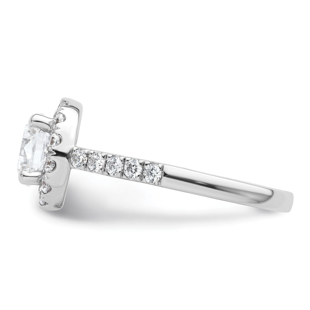 14K White Gold Halo (Holds 1.5 carat (7.5mm) Round Center) 3/4 carat Diamond Semi-Mount Engagement Ring