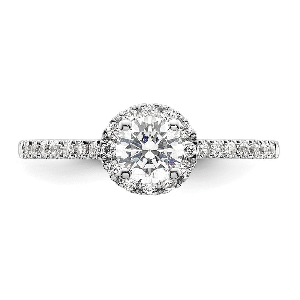 14K White Gold Eternal Promise Lab Grown VS/SI+ G+ Dia Halo Complete Ring