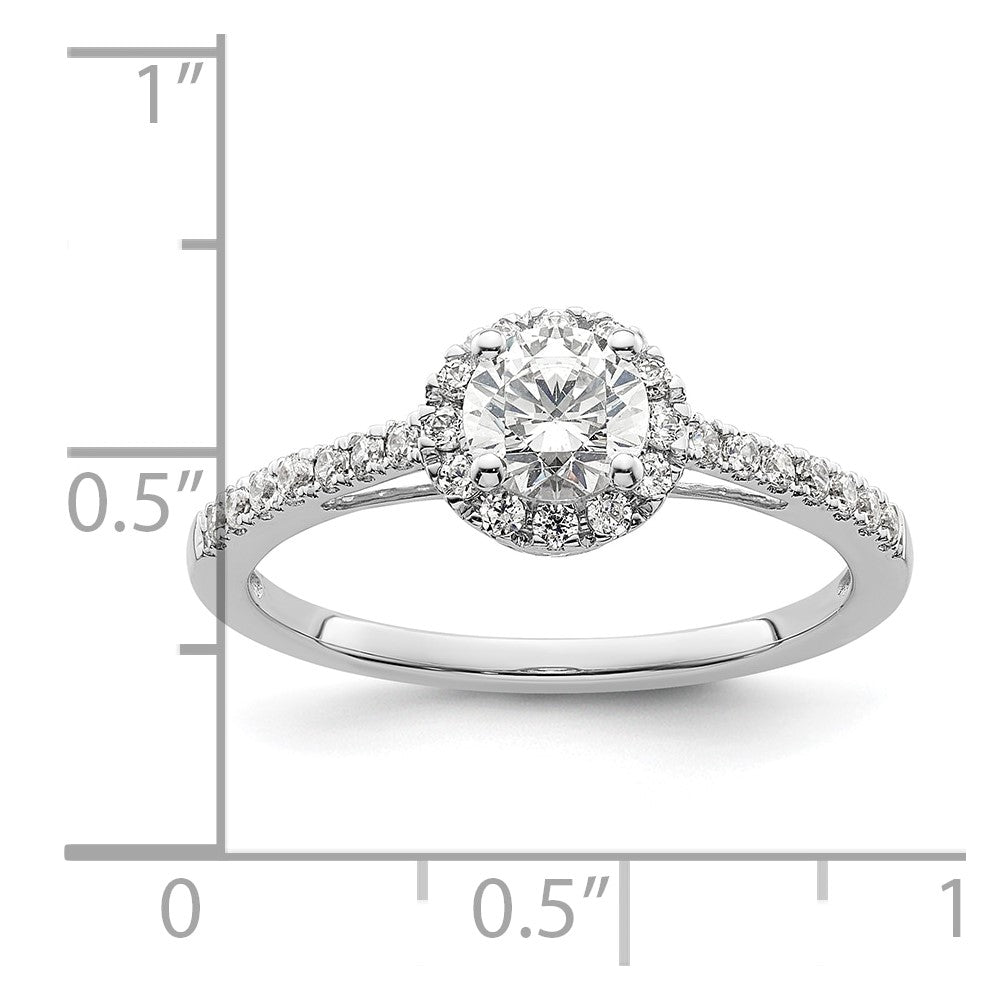 14K White Gold Eternal Promise Lab Grown VS/SI+ G+ Dia Halo Complete Ring