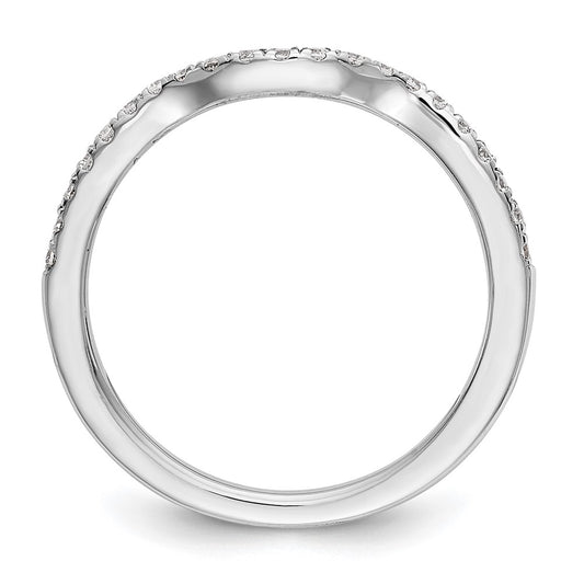 14k White Gold 1/4 carat Diamond Contoured Complete Wedding Band