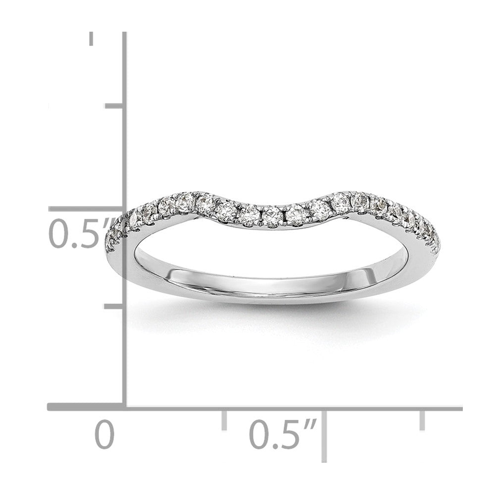14k White Gold 1/4 carat Diamond Contoured Complete Wedding Band