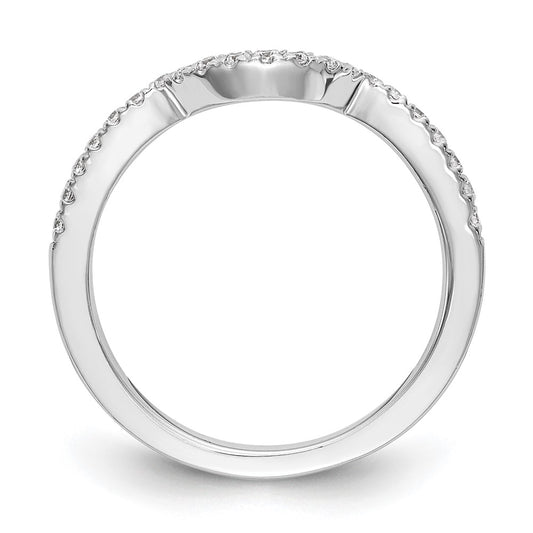 14k White Gold 1/4 carat Diamond Contoured Complete Wedding Band