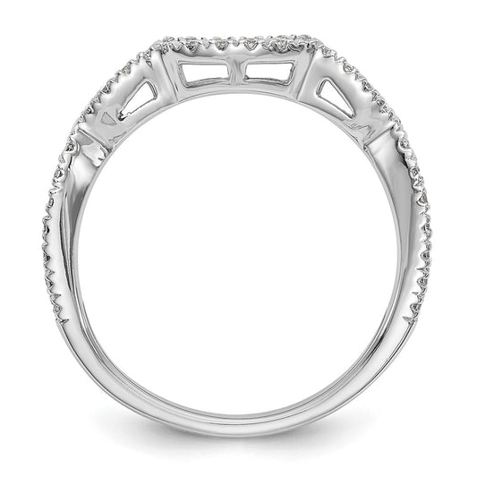 14k White Gold 1/3 carat Diamond Contoured Complete Wedding Band