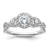 14K White Gold Halo Plus (Holds 1/2 carat (5.2mm) Round Center) 5/8 carat Diamond Semi-Mount Engagement Ring