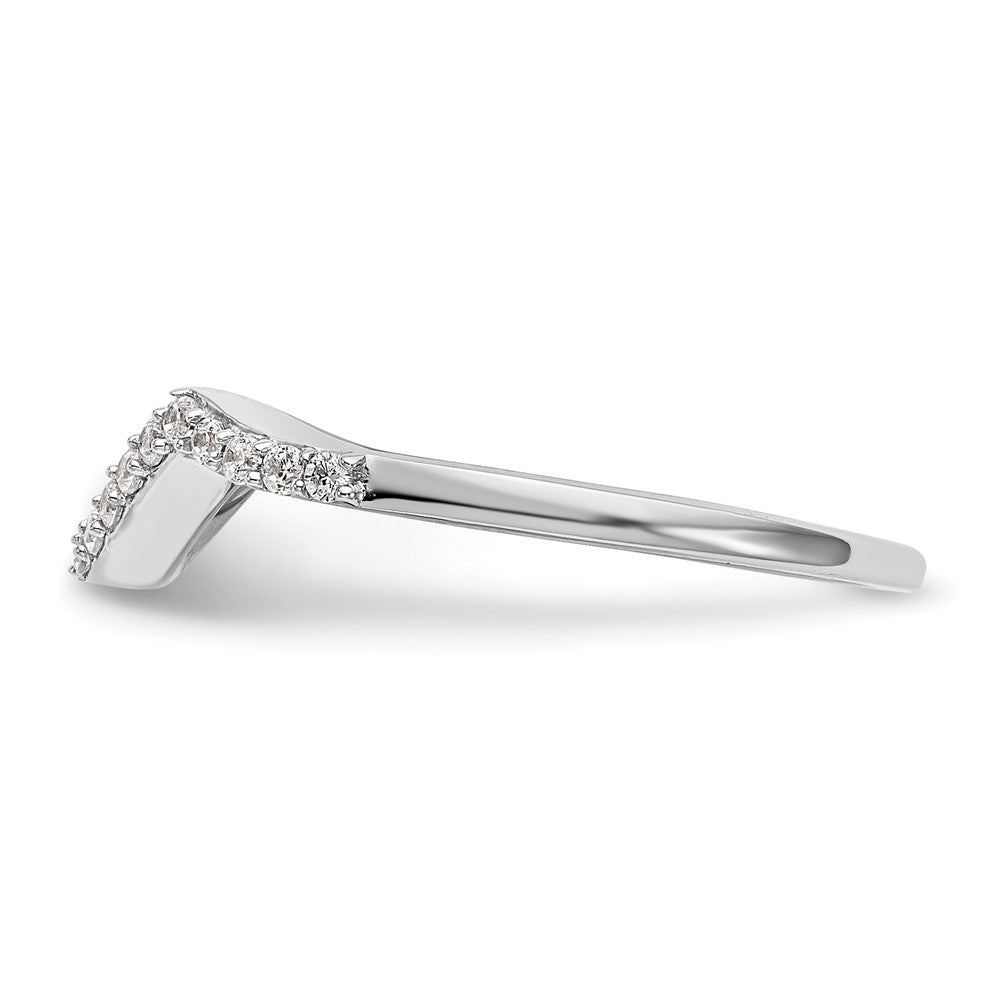 14k White Gold 1/6 carat Diamond Contoured Complete Wedding Band