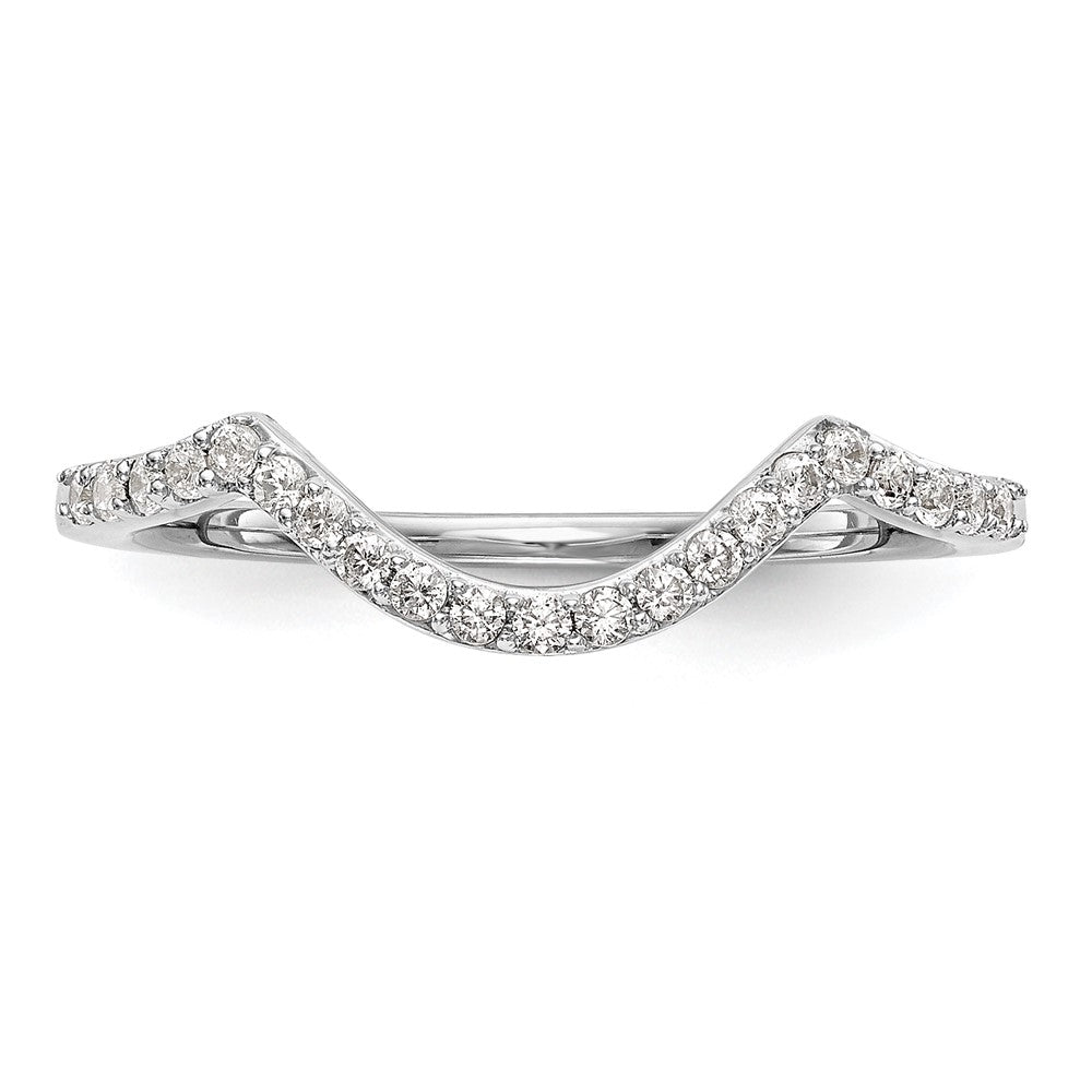 14k White Gold 1/6 carat Diamond Contoured Complete Wedding Band