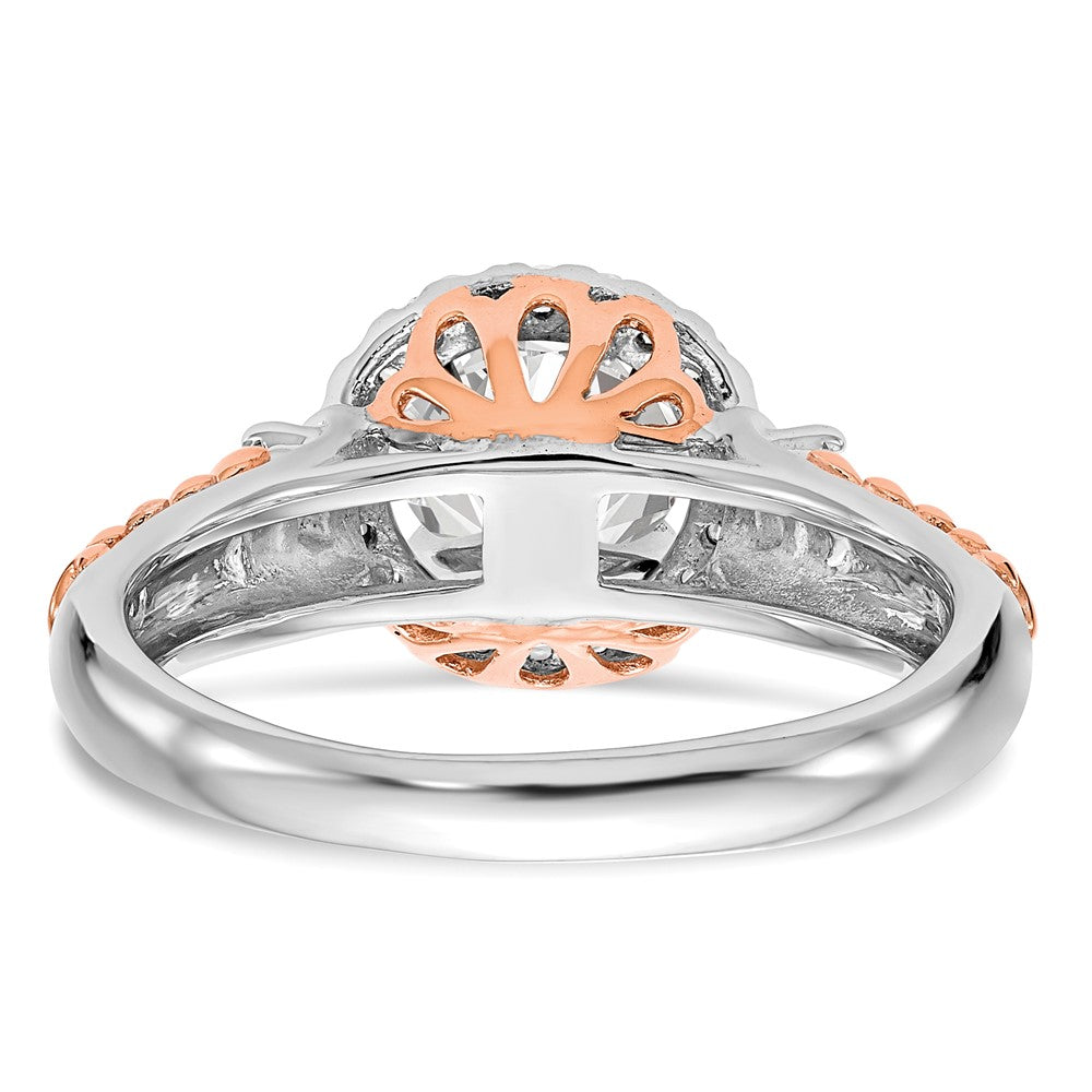 14K Two-tone Halo Plus Peg Set 1/4 carat Diamond Semi-Mount Engagement Ring