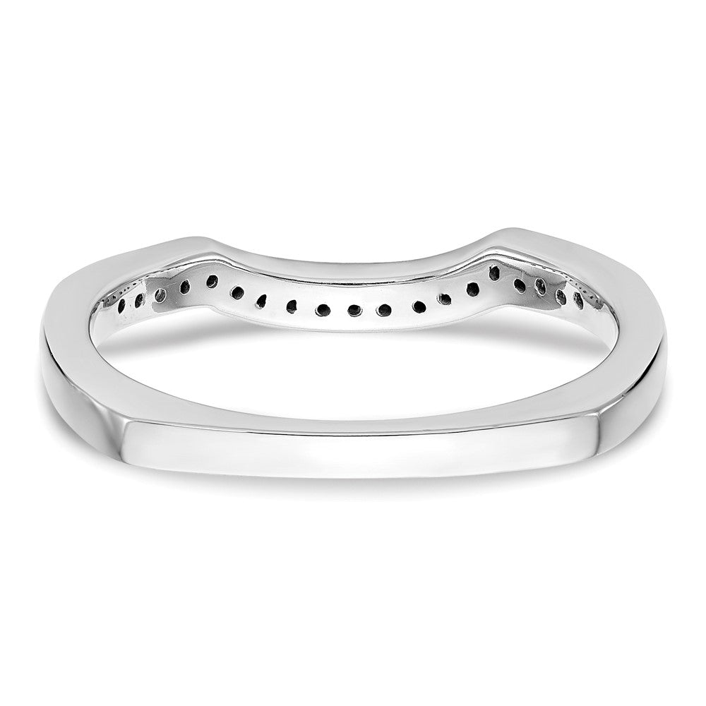 14k White Gold 1/10 carat Diamond Contoured Complete Wedding Band