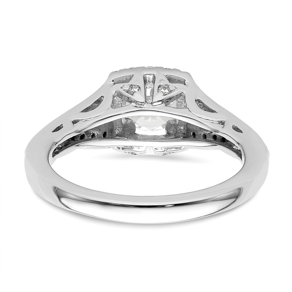 14k White Gold Halo Plus (Holds 3/4 carat (5.8mm) Round Center) 3/8 carat Diamond Semi-Mount Engagement Ring