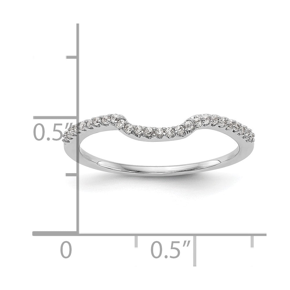 14K White Gold 1/8 carat Diamond Contoured Complete Wedding Band