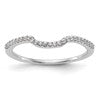 14K White Gold 1/8 carat Diamond Contoured Complete Wedding Band