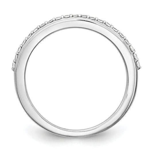 14K White Gold 1/4 carat Diamond Complete Wedding Band