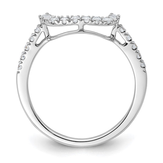 14K White Gold 1/3 carat Diamond Contoured Complete Wedding Band
