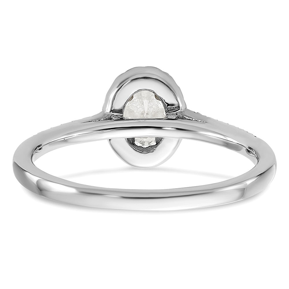 14k White Gold 3/4 carat Lab Grown Diamond VS/SI+ G+ Oval Complete Halo Engagement Ring
