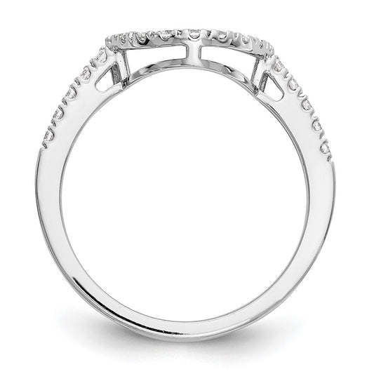 14K White Gold 1/5 carat Diamond Contoured Complete Wedding Band