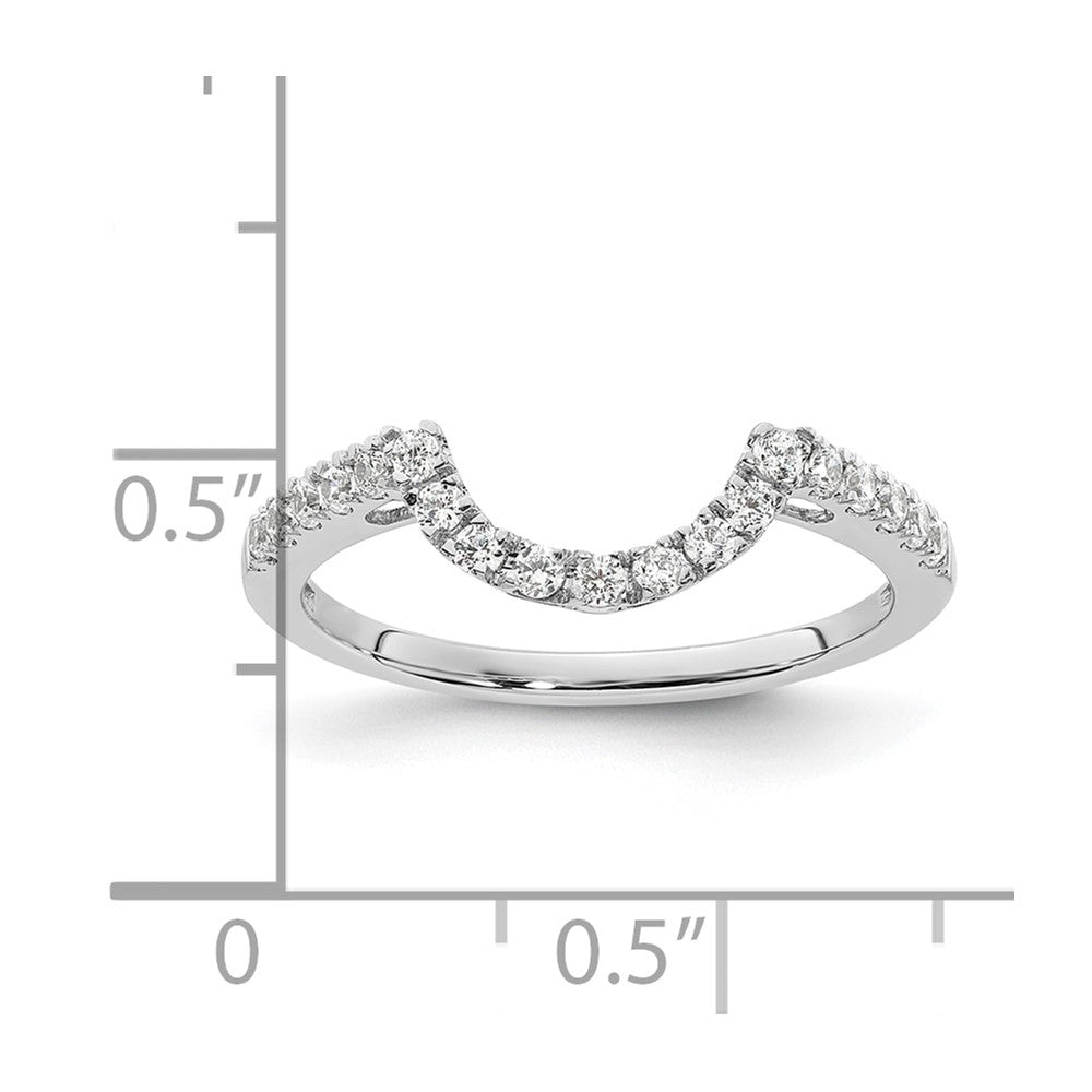 14K White Gold 1/4 carat Diamond Contoured Complete Wedding Band