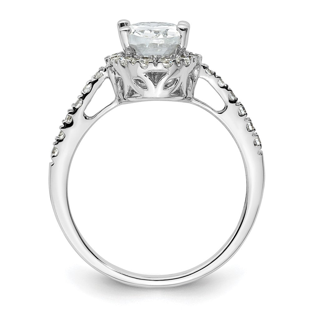 14K White Gold Halo Plus (Holds 1.5 carat (9x6mm) Oval Center) 3/8 carat Diamond Semi-Mount Engagement Ring
