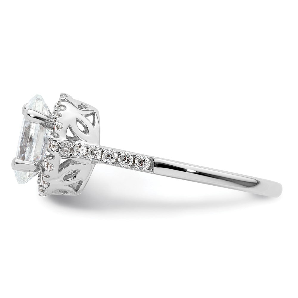 14K White Gold Halo Plus (Holds 1.5 carat (9x6mm) Oval Center) 3/8 carat Diamond Semi-Mount Engagement Ring