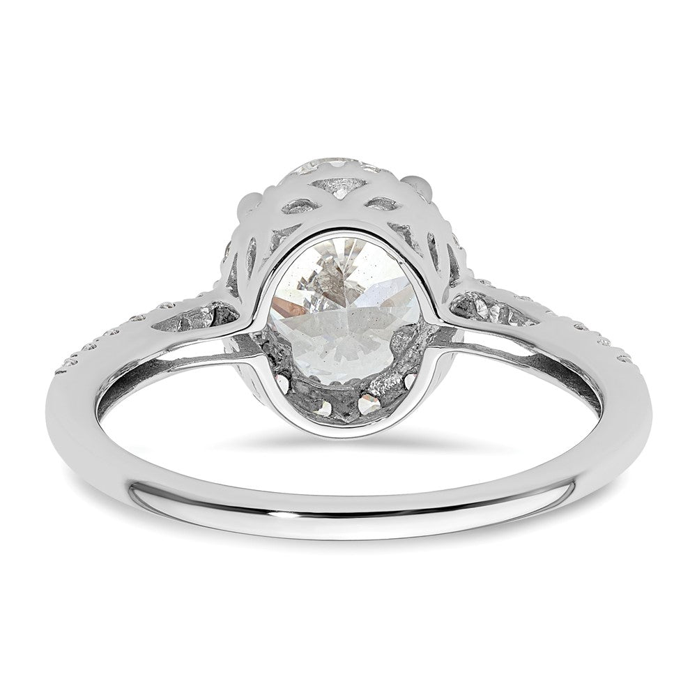 14K White Gold Halo Plus (Holds 1.5 carat (9x6mm) Oval Center) 3/8 carat Diamond Semi-Mount Engagement Ring