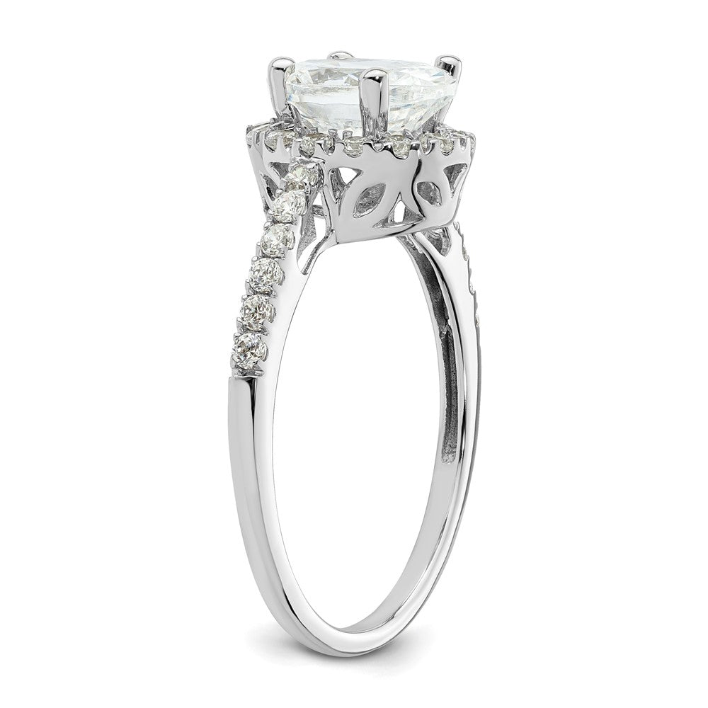 14K White Gold Halo Plus (Holds 1.5 carat (9x6mm) Oval Center) 3/8 carat Diamond Semi-Mount Engagement Ring