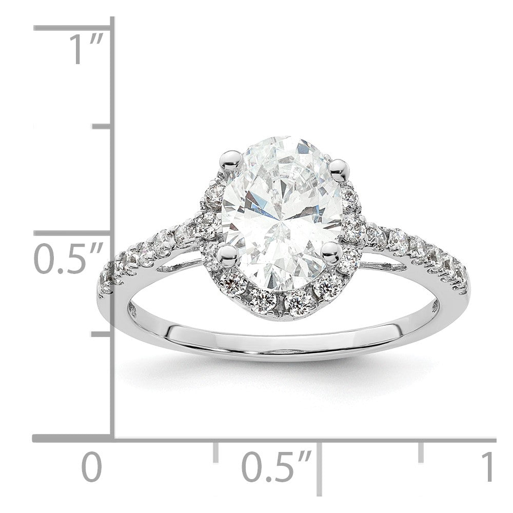 14K White Gold Halo Plus (Holds 1.5 carat (9x6mm) Oval Center) 3/8 carat Diamond Semi-Mount Engagement Ring